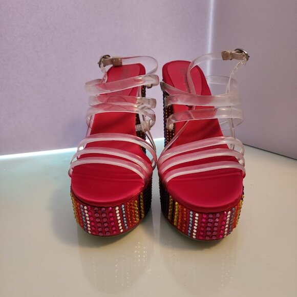 Jeffrey Campbell Rhinestone Platform Heeled Sandal - Picture 7 of 8